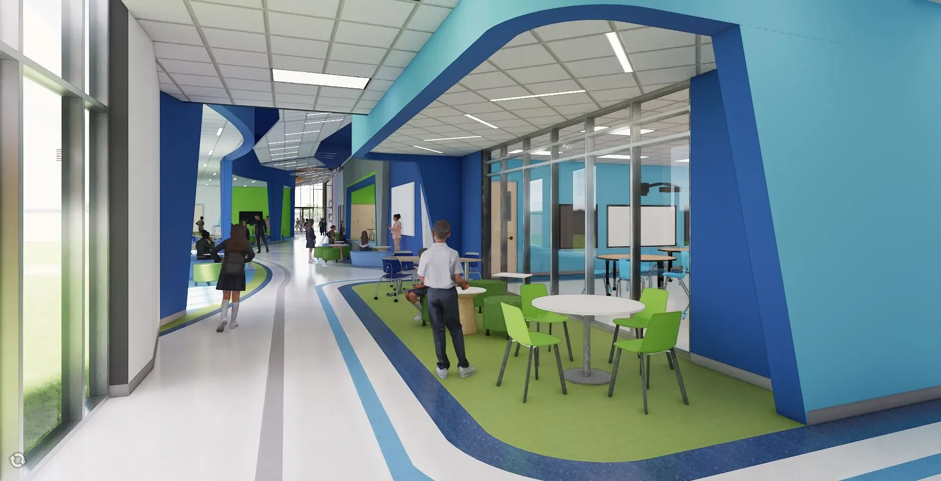 main corridor from rear rendering