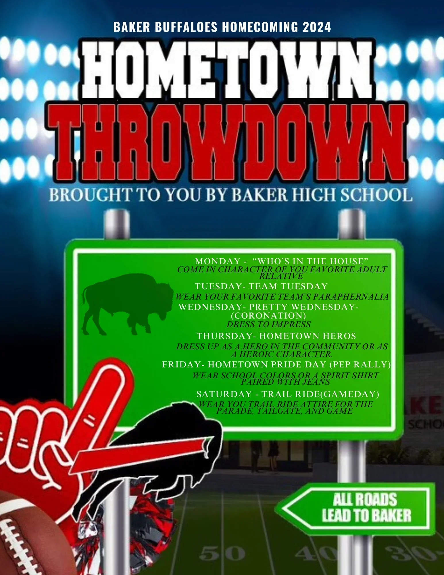 BHS Hometown Throwdown weekly activities graphic