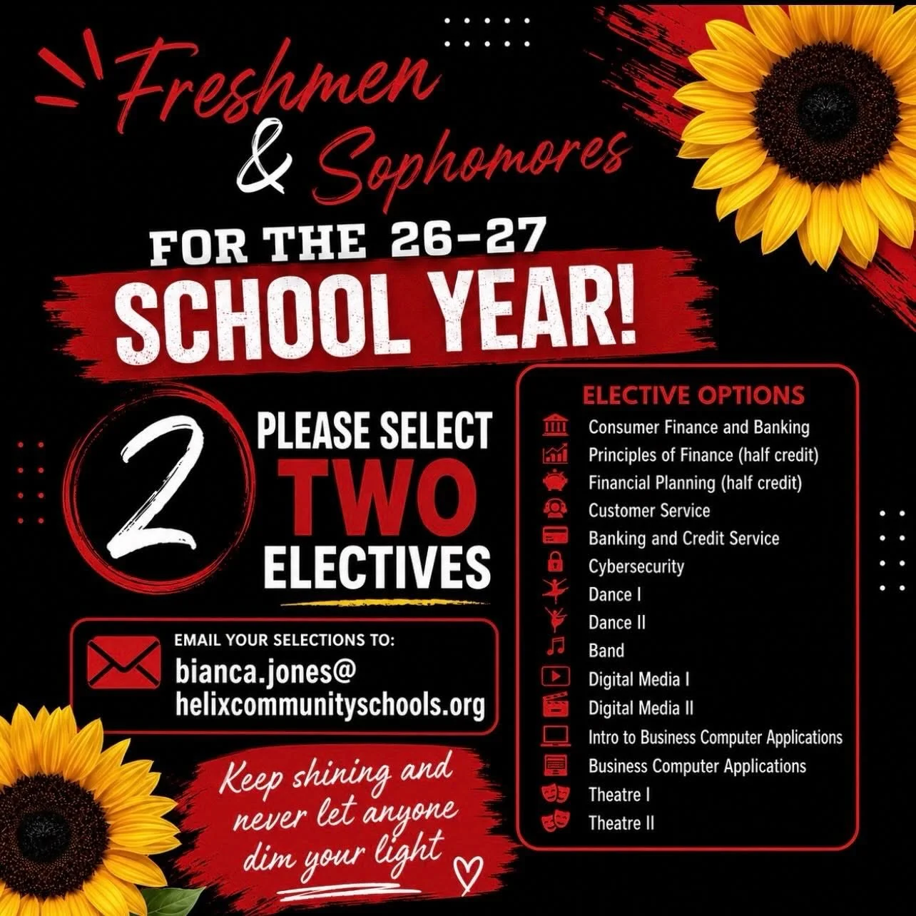 Flyer from Guidance Department