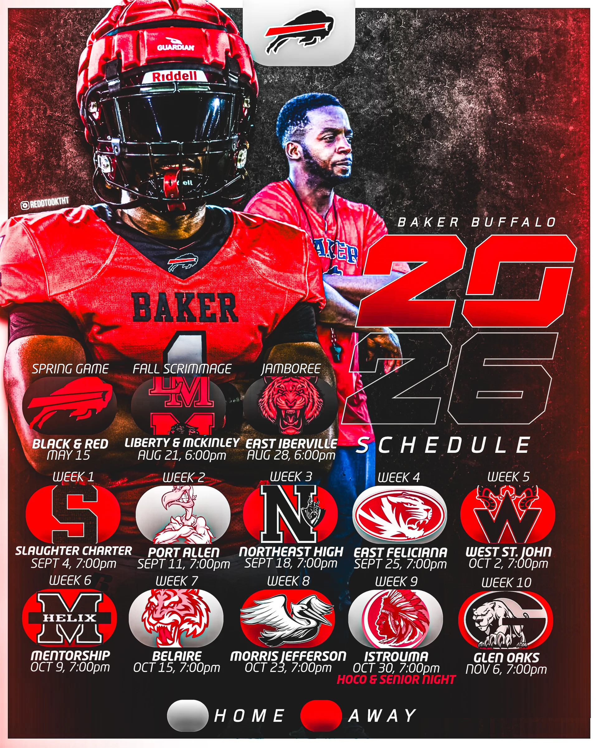 Baker High School's Football Schedule for 2026-2027