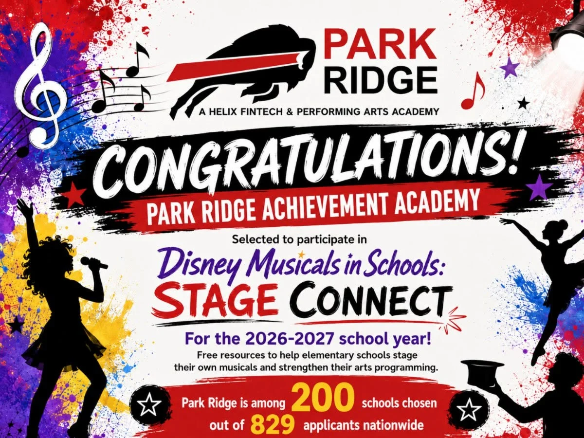 Graphic for Park Ridge anncouncement with Disney Musicals