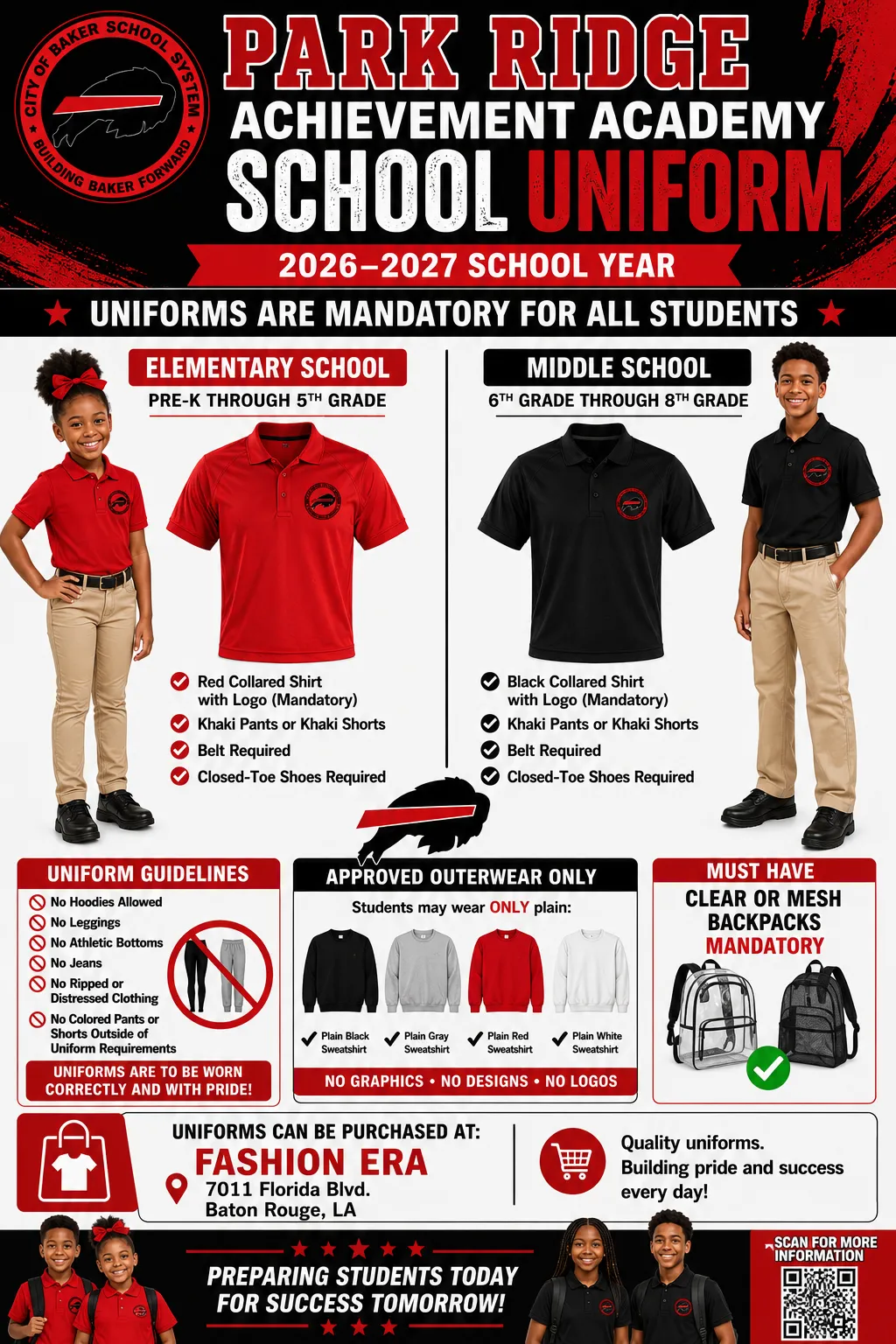 PRAA: 2026&ndash;2027 School Uniform & Dress Code Guidelines
