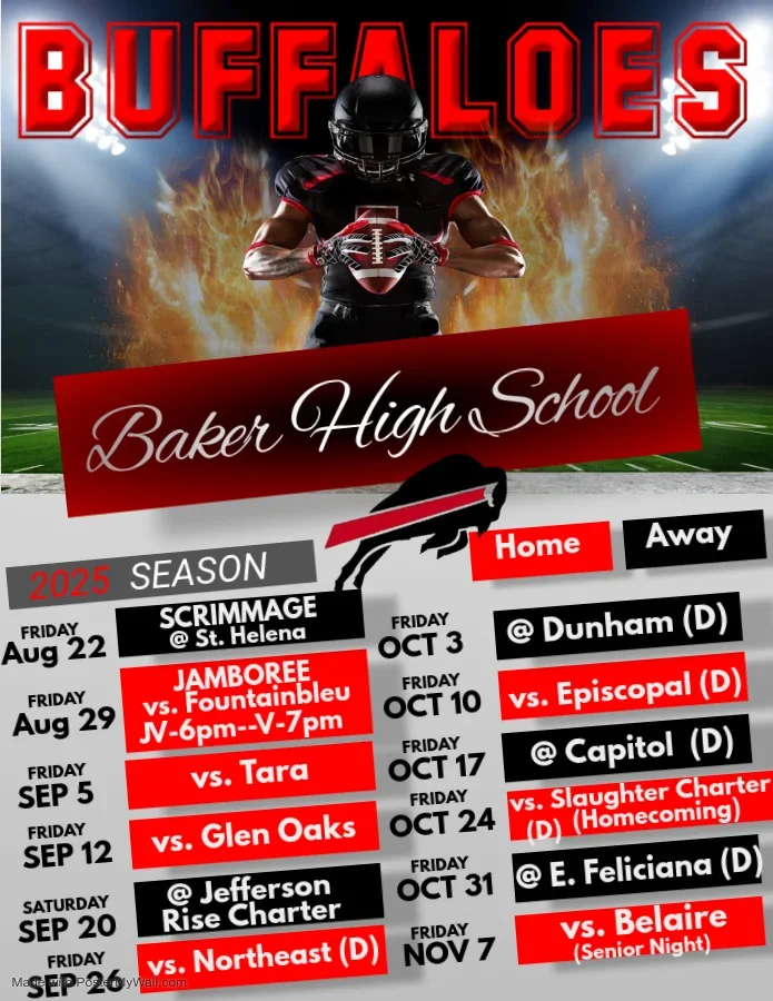 Baker High School Football 2025 Season Schedule