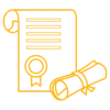 yellow degree certificate icon