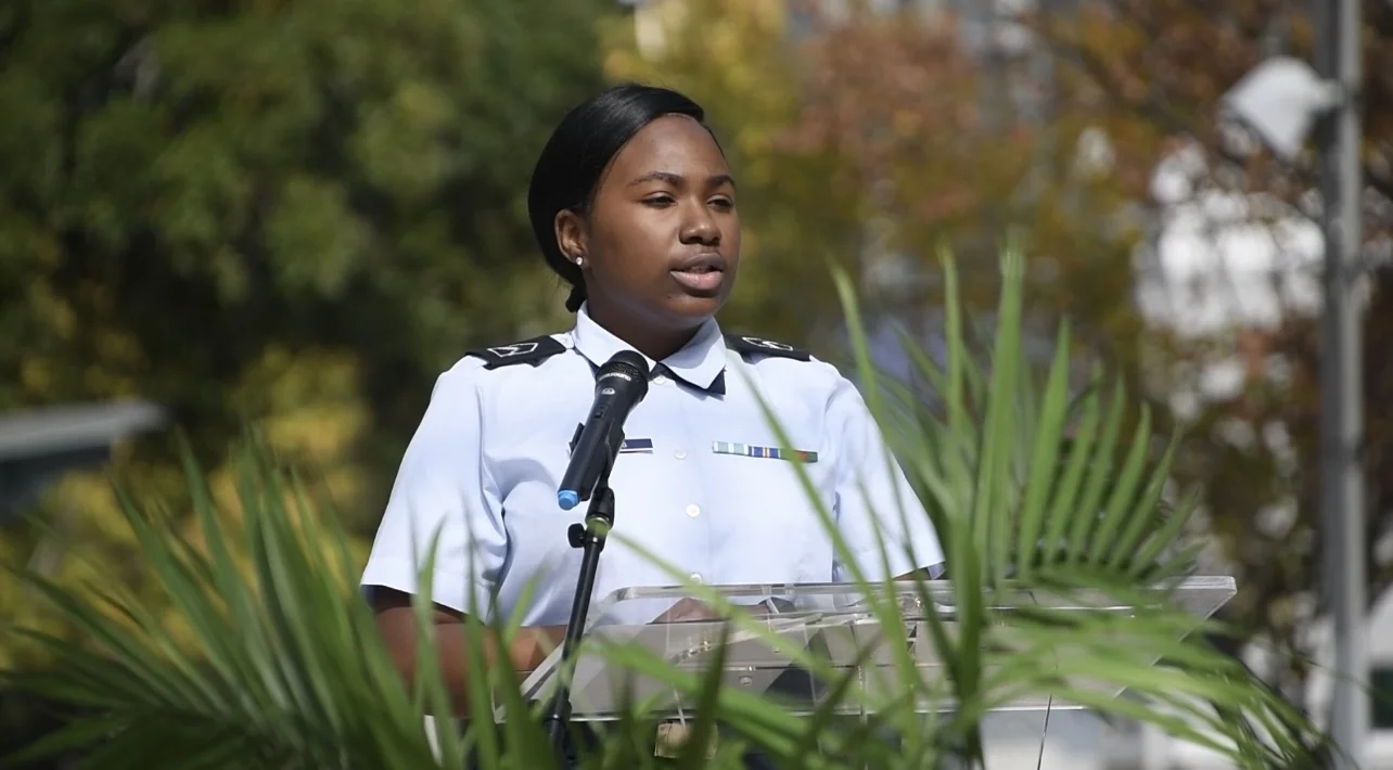 a cadet giving a speach